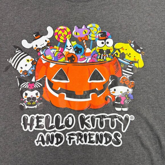 Sanrio Mens Gray Cotton/Polyester Hello Kitty Halloween Graphic T-Shirt Size 3XL - Picture 3 of 5
